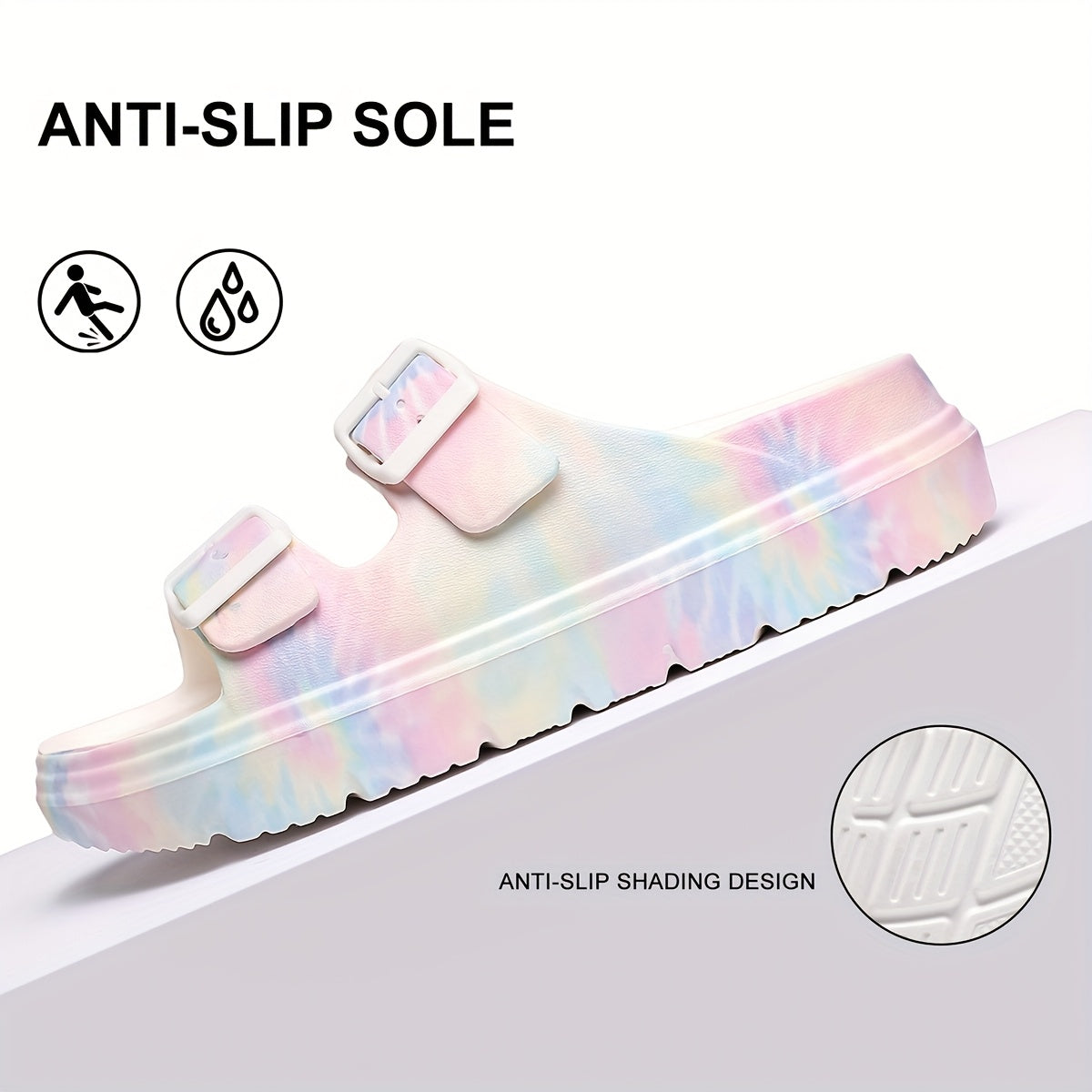 Women's Breathable Leopard Print Slide Sandals with Adjustable Buckles