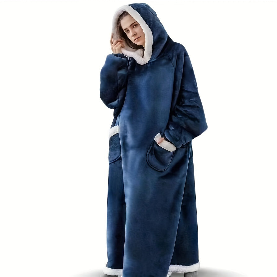 Unisex Fleece Blanket Hoodie for Adults and Kids Cozy Wearable Blanket