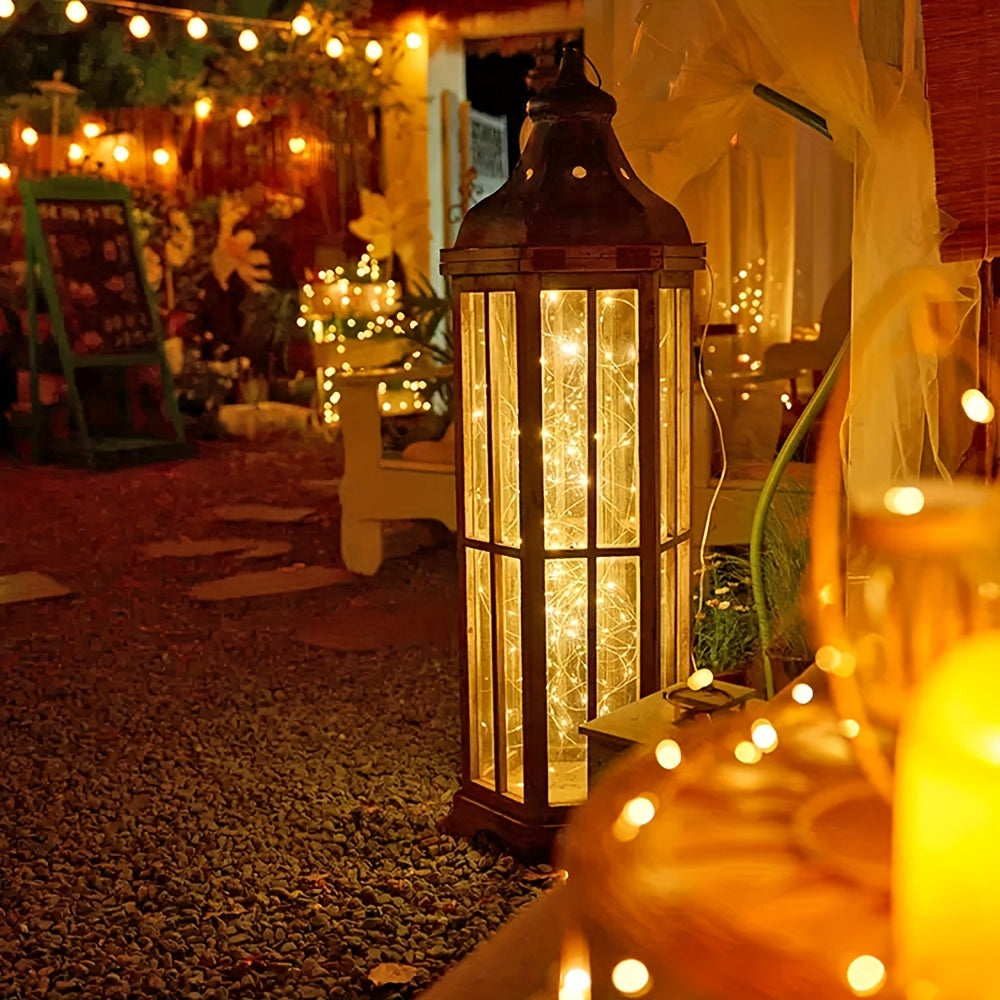 Luces de hadas LED alimentadas por batería, blanco cálido, cable de cobre, luces de cuerda con cielo estrellado para decoración interior