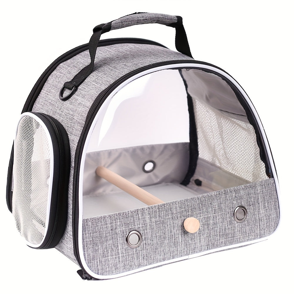 Small Linen Bird Travel Carrier Cage for Budgies Parakeets and Small Parrots Orange