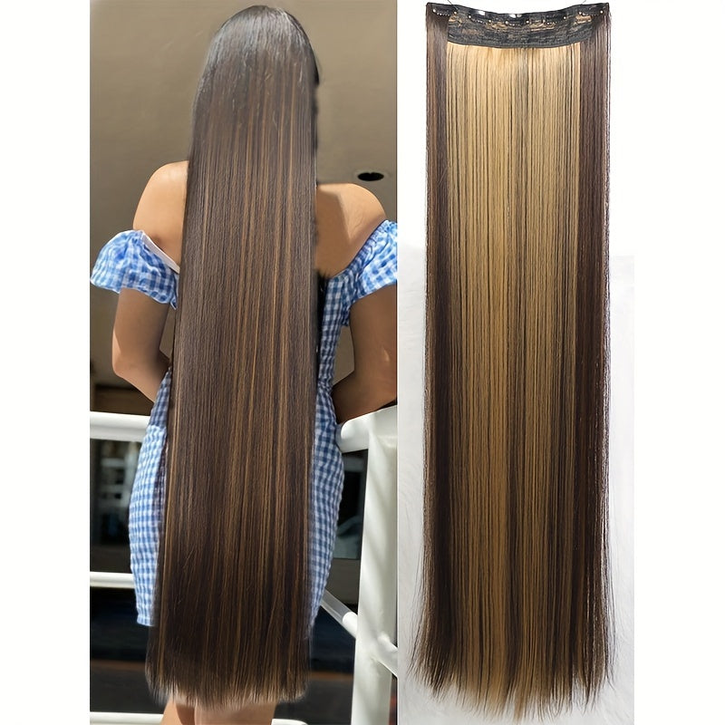 Women's 101.6cm Silky Straight Synthetic Clip-In Hair Extensions for Volume and Length
