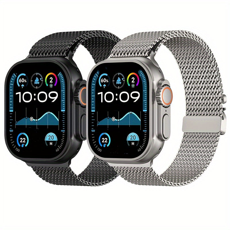 Stainless Steel Milanese Mesh Loop Watch Band for Apple Watch Series 1-10 Ultra 2 49mm 44mm 42mm