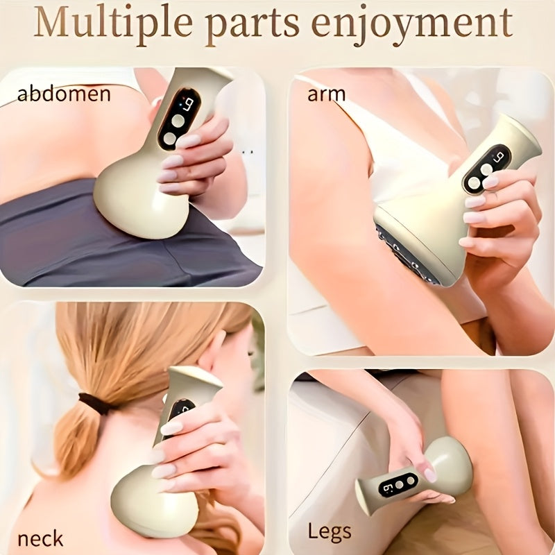 Adjustable Cup Massager with 9 Speeds USB Rechargeable Heat Relief for Back and Waist