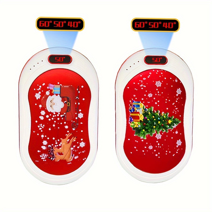 Dual-Sided Hand Warmer Vibration Massager with Adjustable Temperatures USB Rechargeable Long Battery