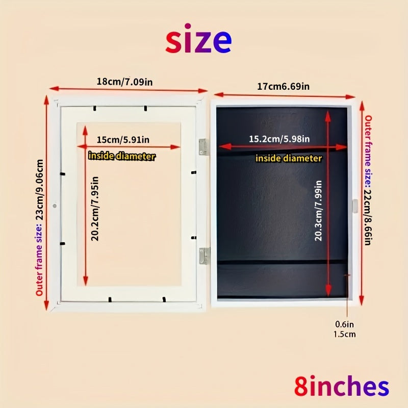 Ko'p funksiyali magnit san'at ko'rsatish ramkasi - oldindan ochiladigan, mustahkam yog'och, plakatlar, fotosuratlar va rasmlar uchun gorizontal yoki vertikal osiladi - zamonaviy qora, bezatish va sovg'a berish uchun ajoyib.
