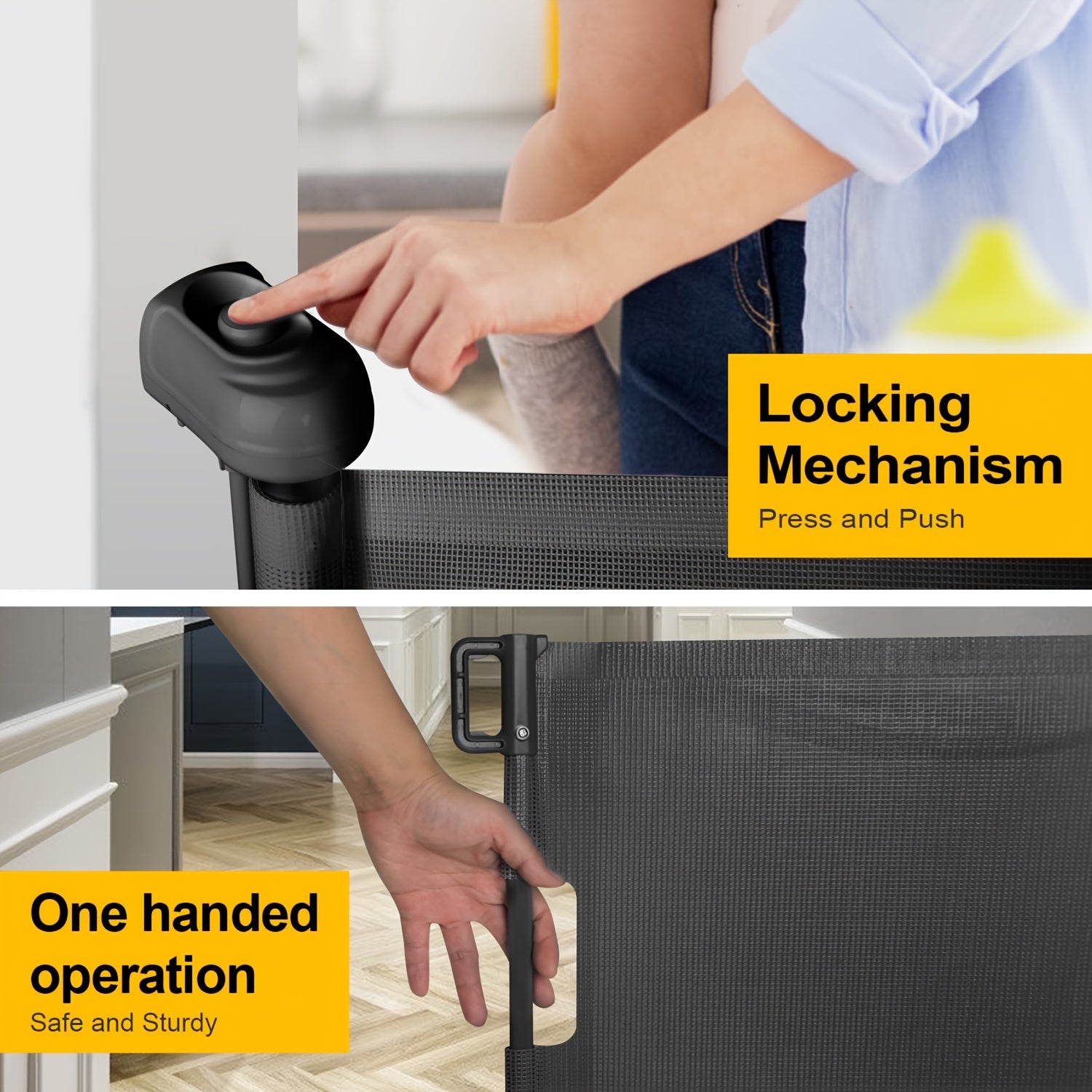 Indoor Mesh Pet Gate for Doorways Stairs Hallways PVC Plastic Safety Barrier