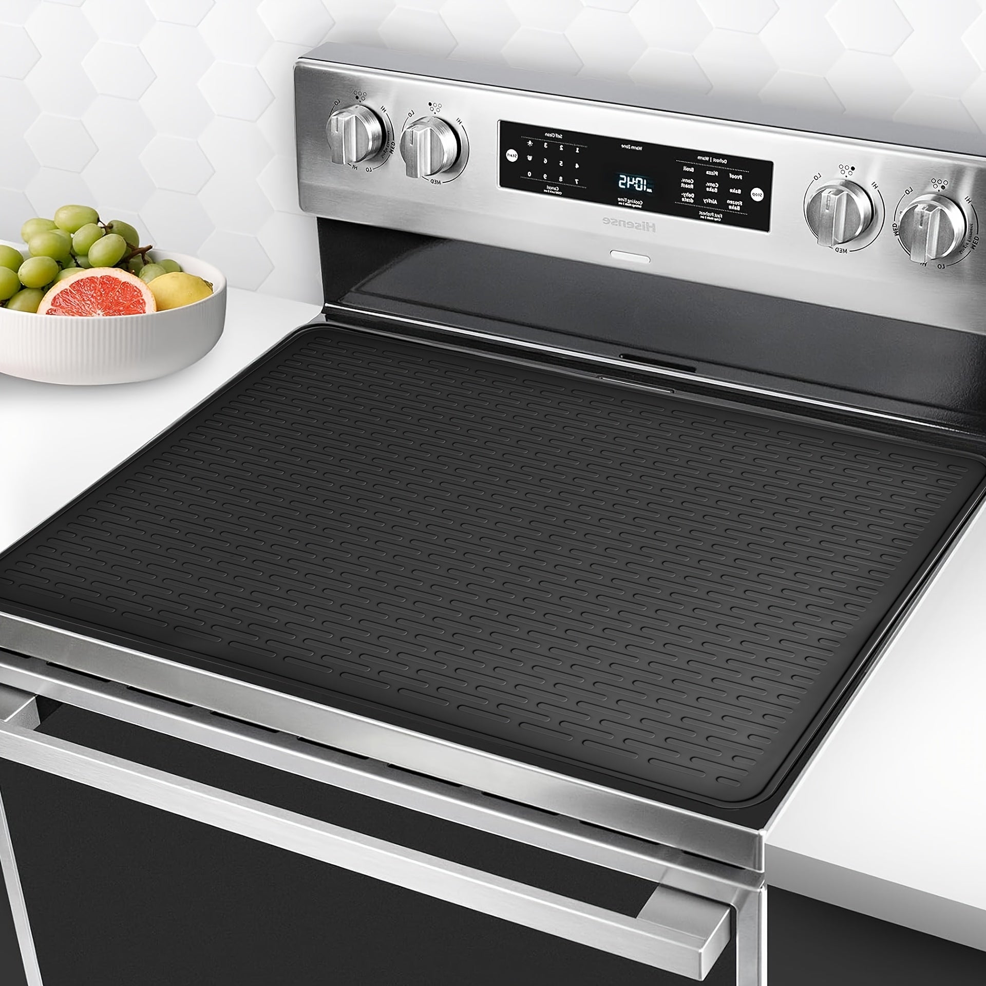 Extra Large Silicone Stove Top Protector Mat Heat-Resistant Waterproof Non-Slip Black Kitchen Cover