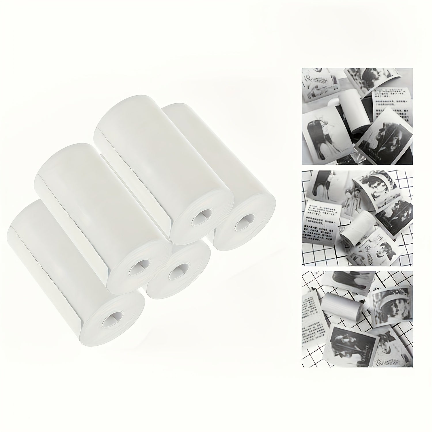 Mini Thermal Paper Rolls 57x25mm Inkless Printing for Portable Pocket Printers 5 Pack