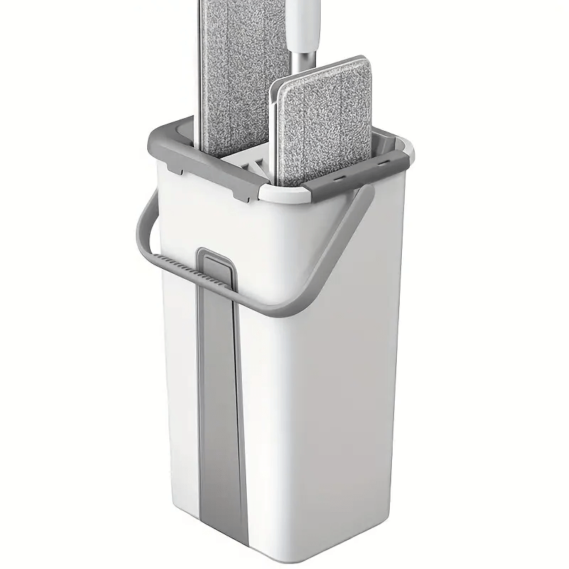 Qo'ldan ozod ishlash bilan o'z-o'zini siqadigan tekis mop, zanglamaydigan po'lat va plastmassa konstruktsiyasi, nam va quruq tozalash uchun mos. Yashash xonasi, yotoqxona, hammom, oshxona va hojatxona uchun qayta ishlatiladigan padlar bilan ta'minlangan.