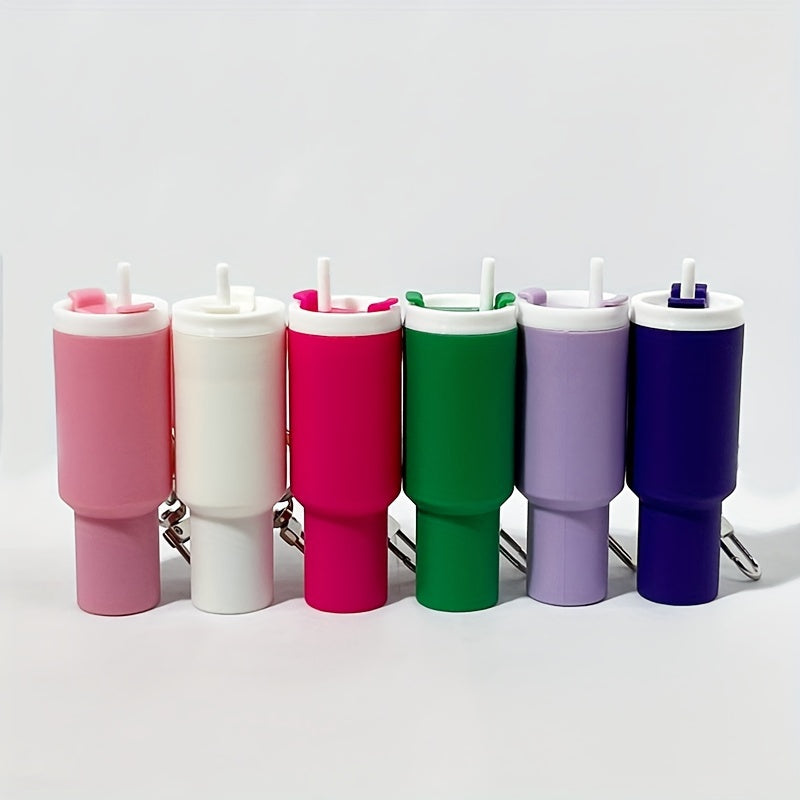 Set of 6 Mini Lipstick Keychain Sets with Trinket Storage PVC Valentine's Day Gift for Women