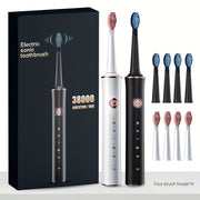 Electric Toothbrush Set with 4 Soft Brush Heads, 5 Modes, Long Battery