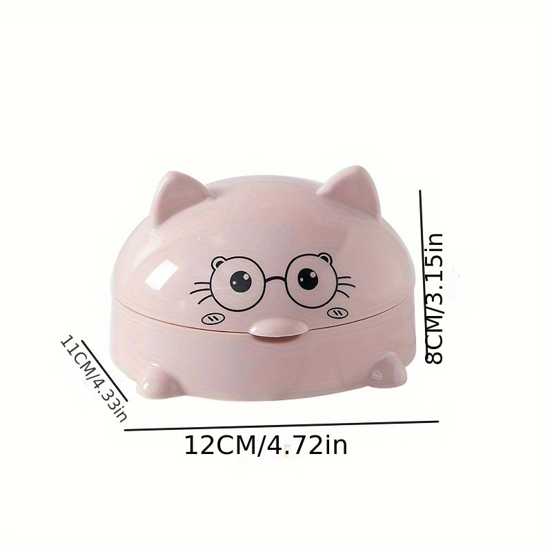 Nordic-Style Plastic Soap Dish with Lid for Bathroom Essentials Drainable Holder