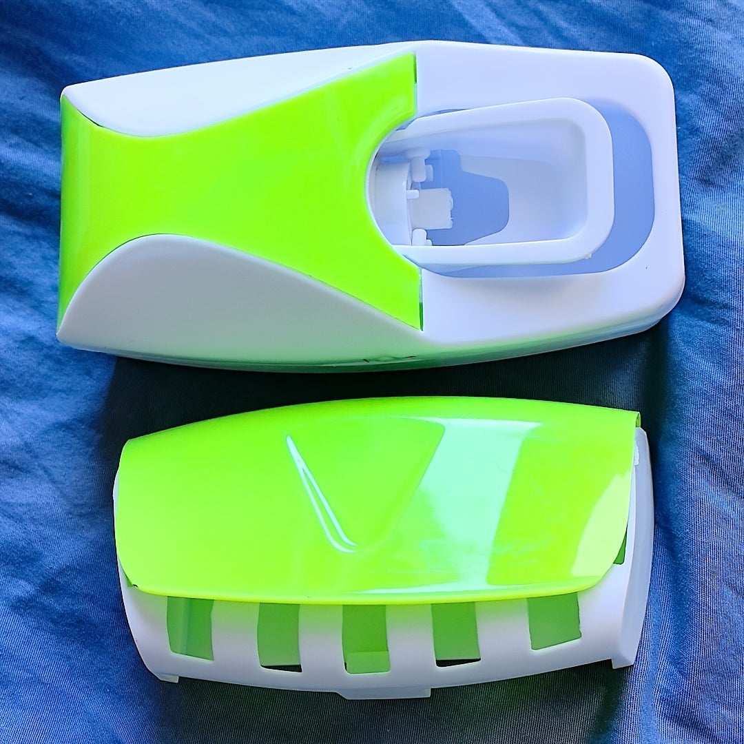 Wall-Mounted Toothbrush Holder with Automatic Toothpaste Dispenser No-Drill Organizer Manual Operation