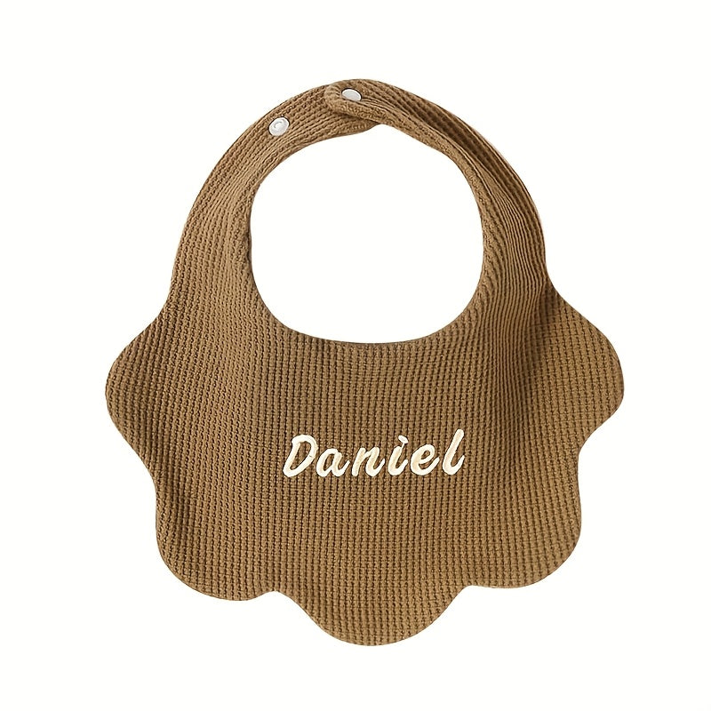 Personalized Baby Drool Bibs with Custom Embroidery, Adjustable Snap Closure