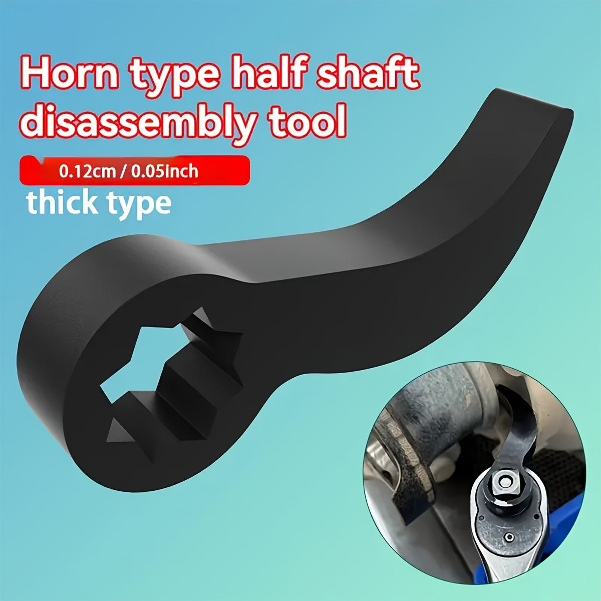 Automotive Disassembly Tool Half Axle Puller Pry Bar 3/8 Inch Drive