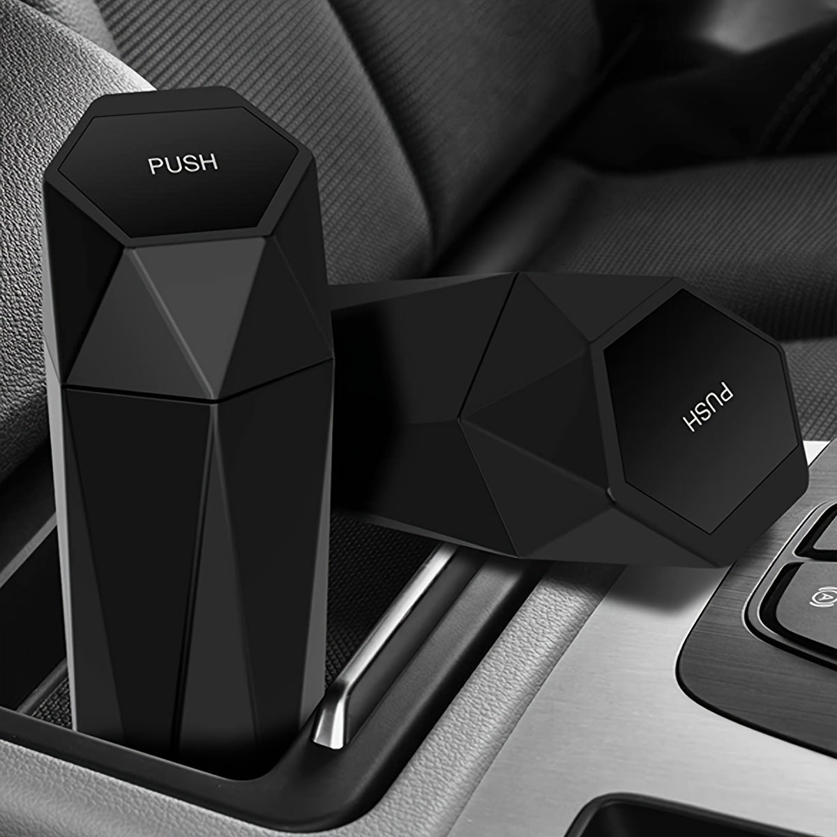 Car Interior Storage Trash Bin Black Compact Car Trash Can Organizer