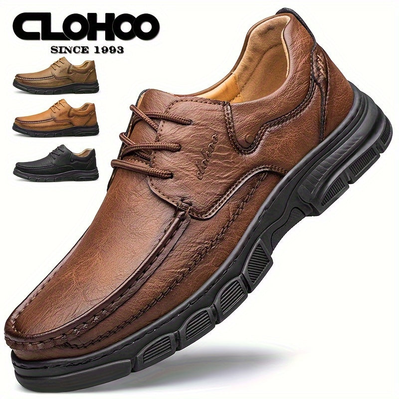 Men's Handmade Shoes Leather Casual Business Loafers with Rubber Soles