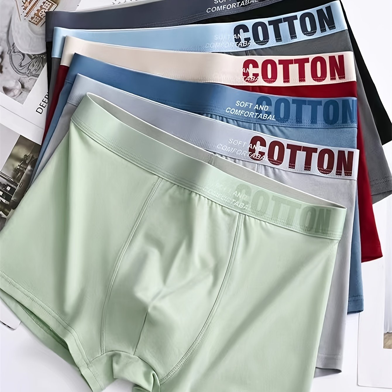 Men's Cotton Boxer Briefs 3-Pack Breathable Stretch Active Underwear