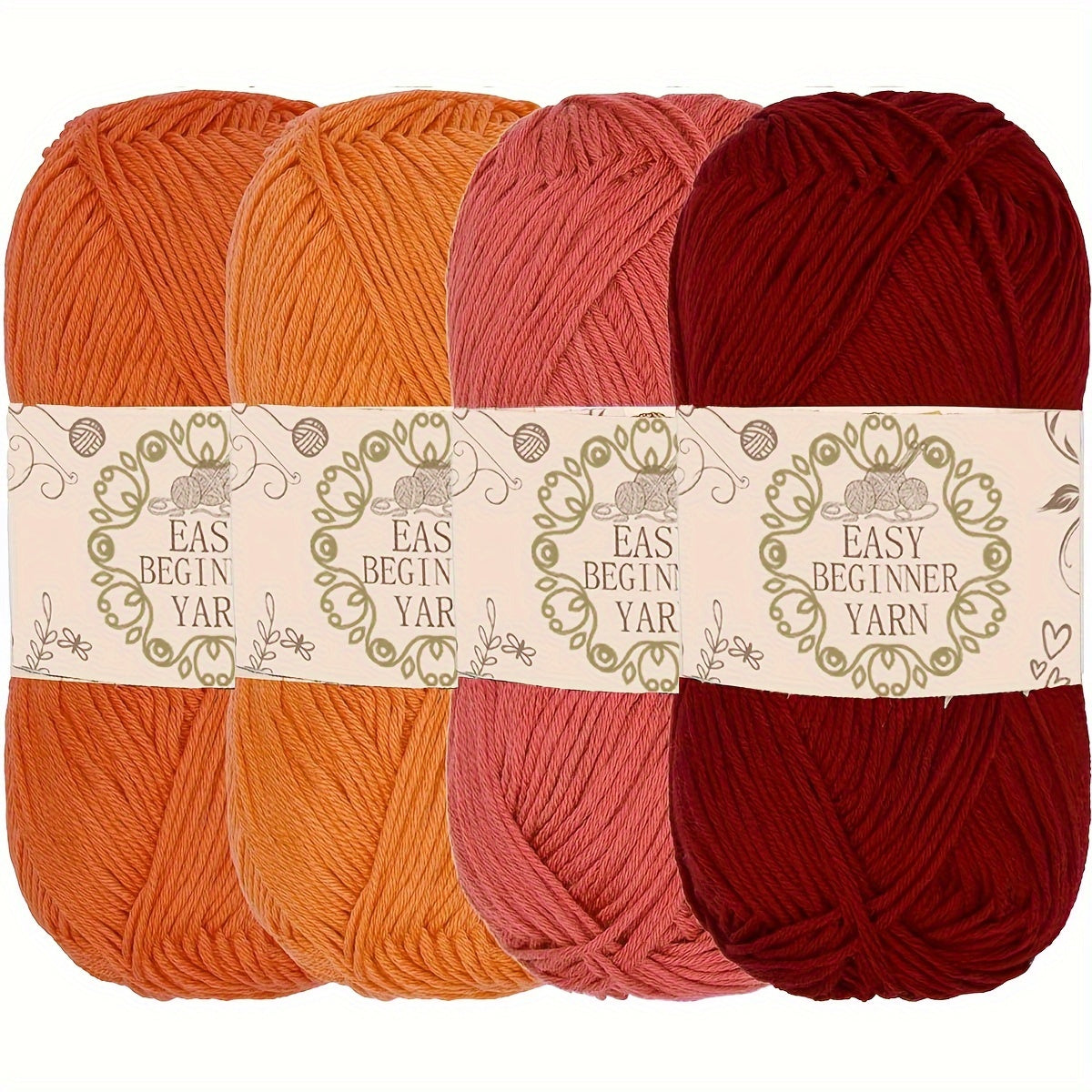 Set of 4 Acrylic Yarn Balls 50g Each for Crochet and Knitting Craft Projects