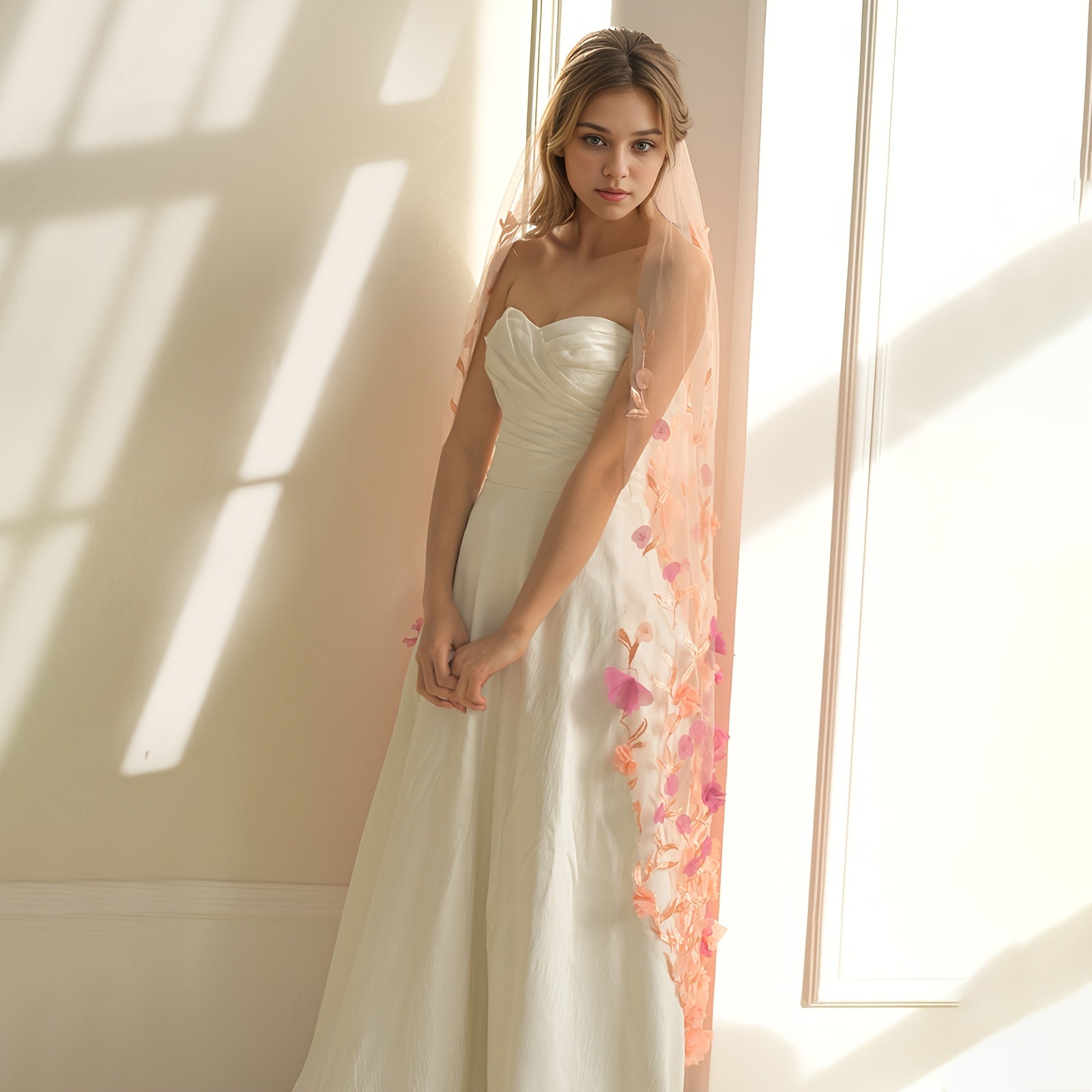 Tashqi marosim uchun gullar bilan bezatilgan nafis romantik to'y qizlar voiligi