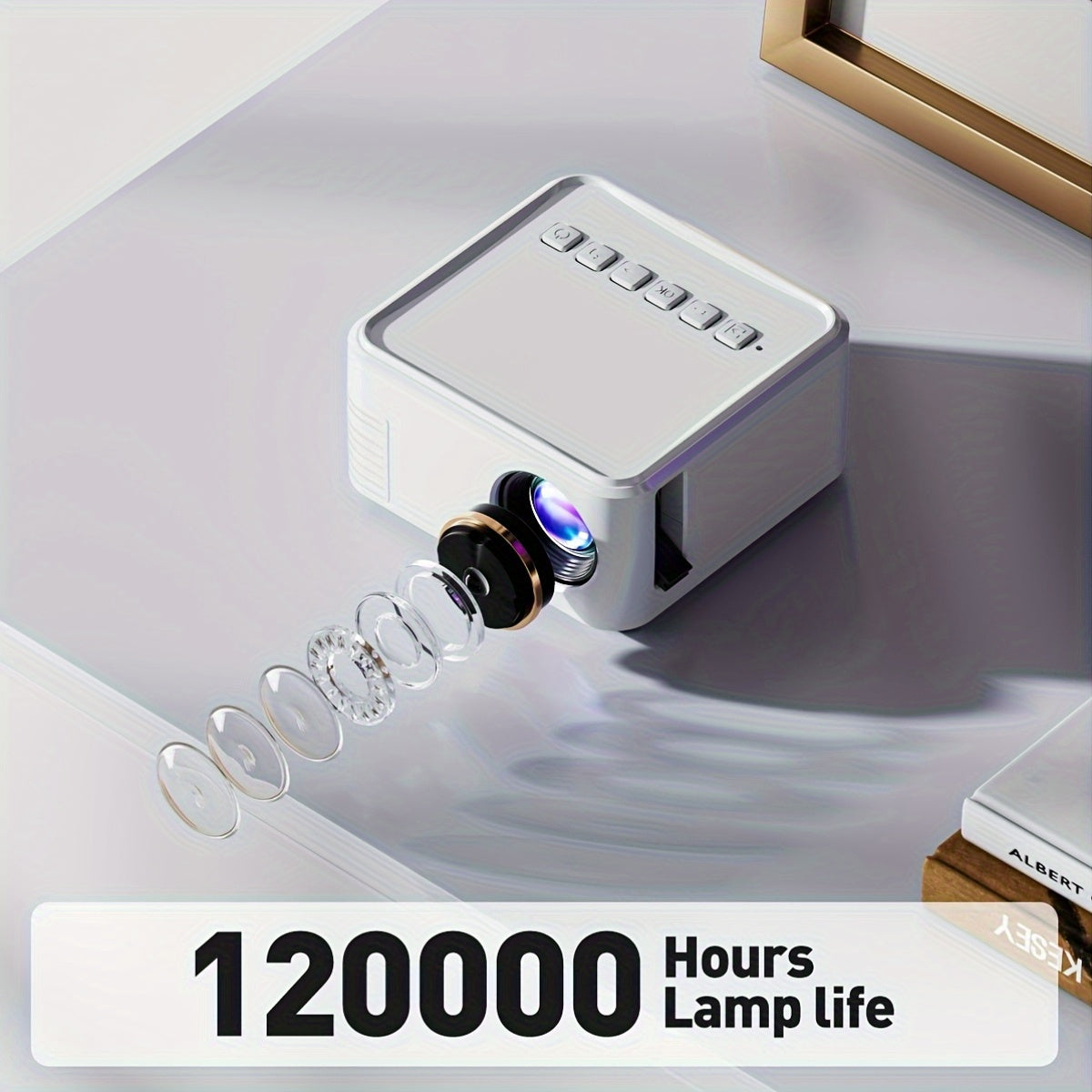 Mini Pro Square Projector for Home Theater HD 3D Ready USB-C