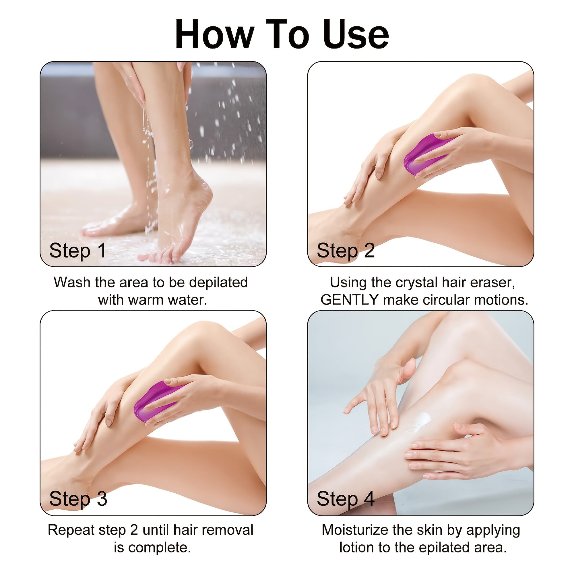 Unisex Reusable Crystal Hair Eraser Waterproof Painless Hair Removal Tool in Blue/Pink/Golden-Beige