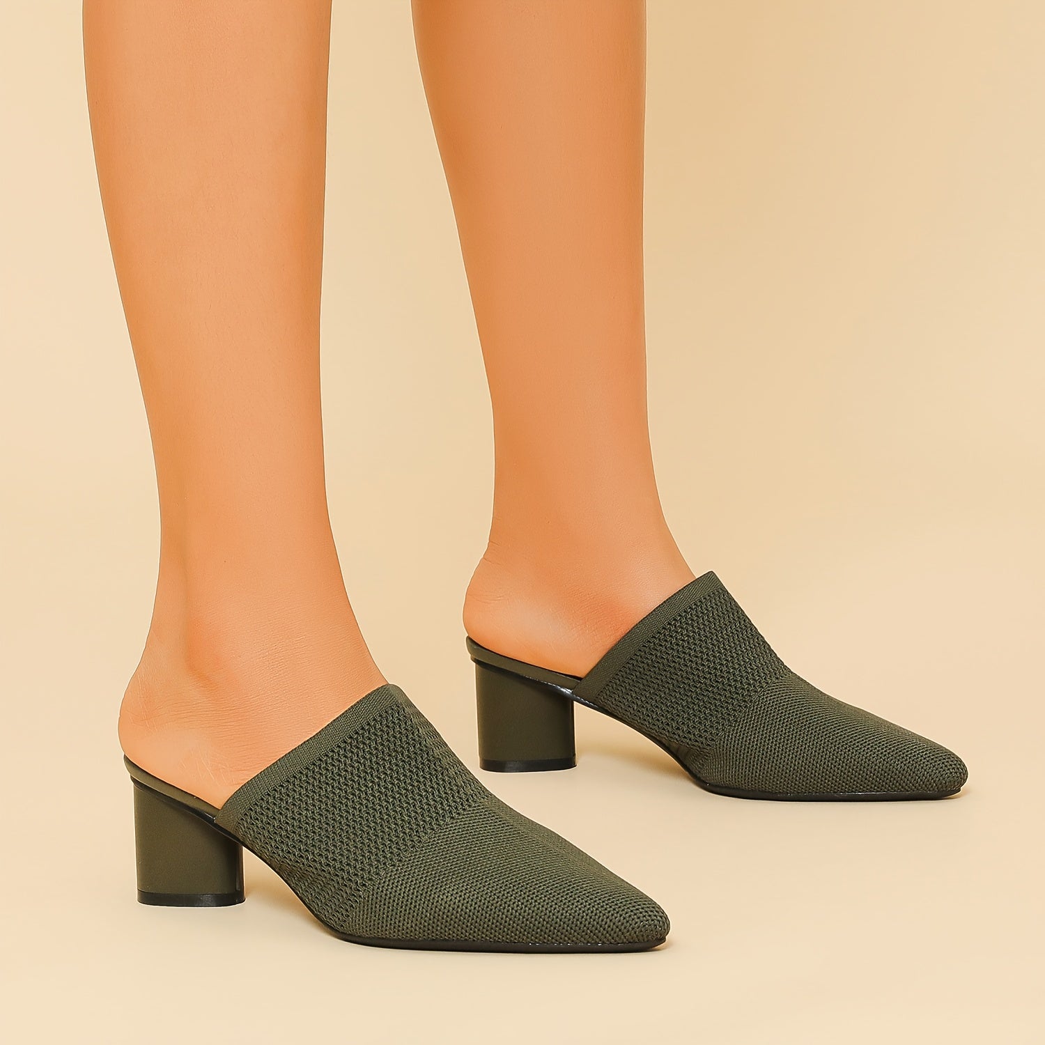 Women's Fabric Pointed Toe High Heels Casual Shoes Large Sizes