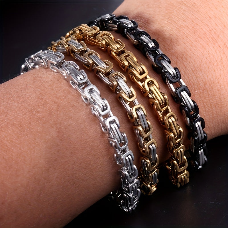 Men's Stainless Steel Chain Bracelet 21cm Hip Hop Jewelry Classic Fashion