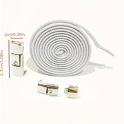 Unisex Elastic Flat Shoelaces With Metal Buckles No Tie Shoe Accessories