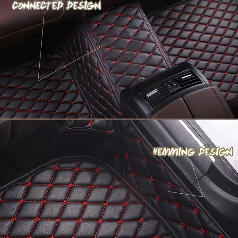 Avtomobil pol pozishtalari 3 dona PU charmli barcha ob-havo bardoshli qora tikuvlar