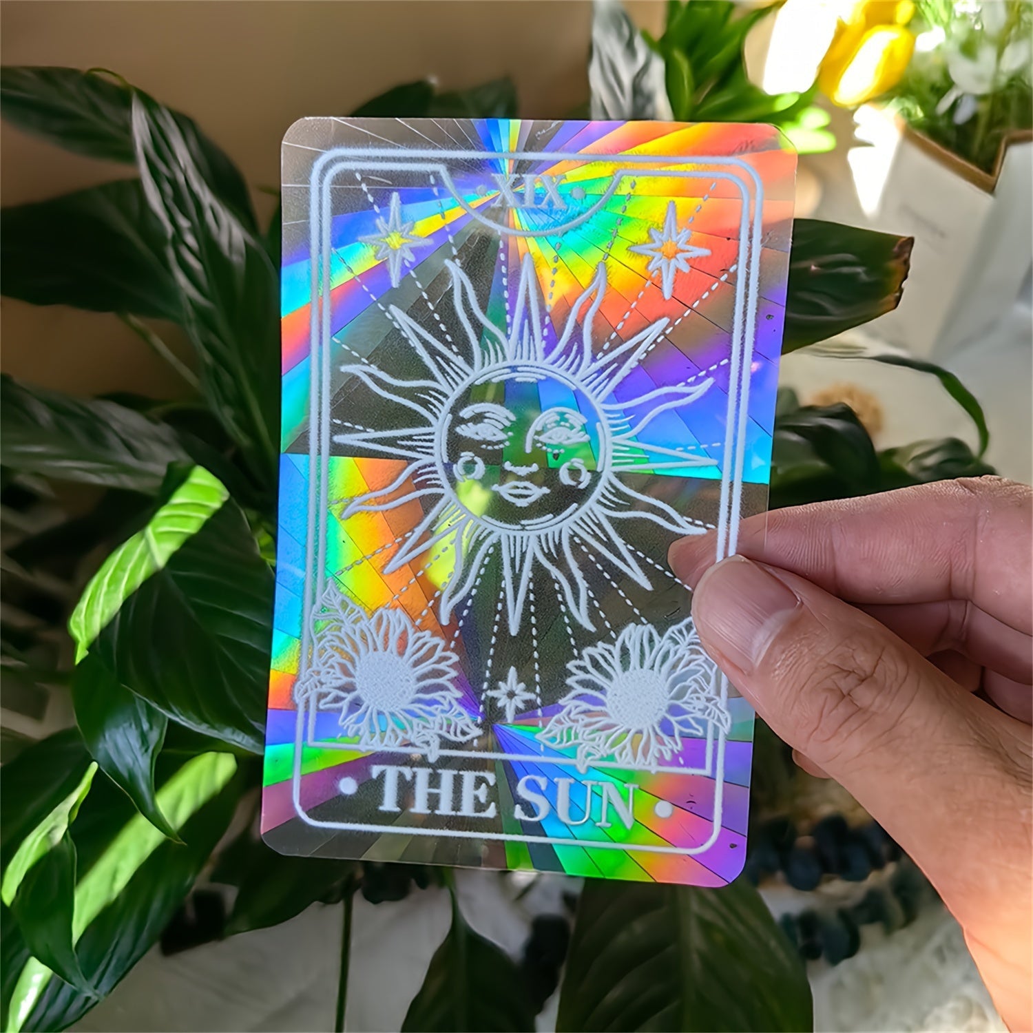 Rainbow Prism Glass Window Cling Sunshine Card Design Easy to Apply PVC Decor