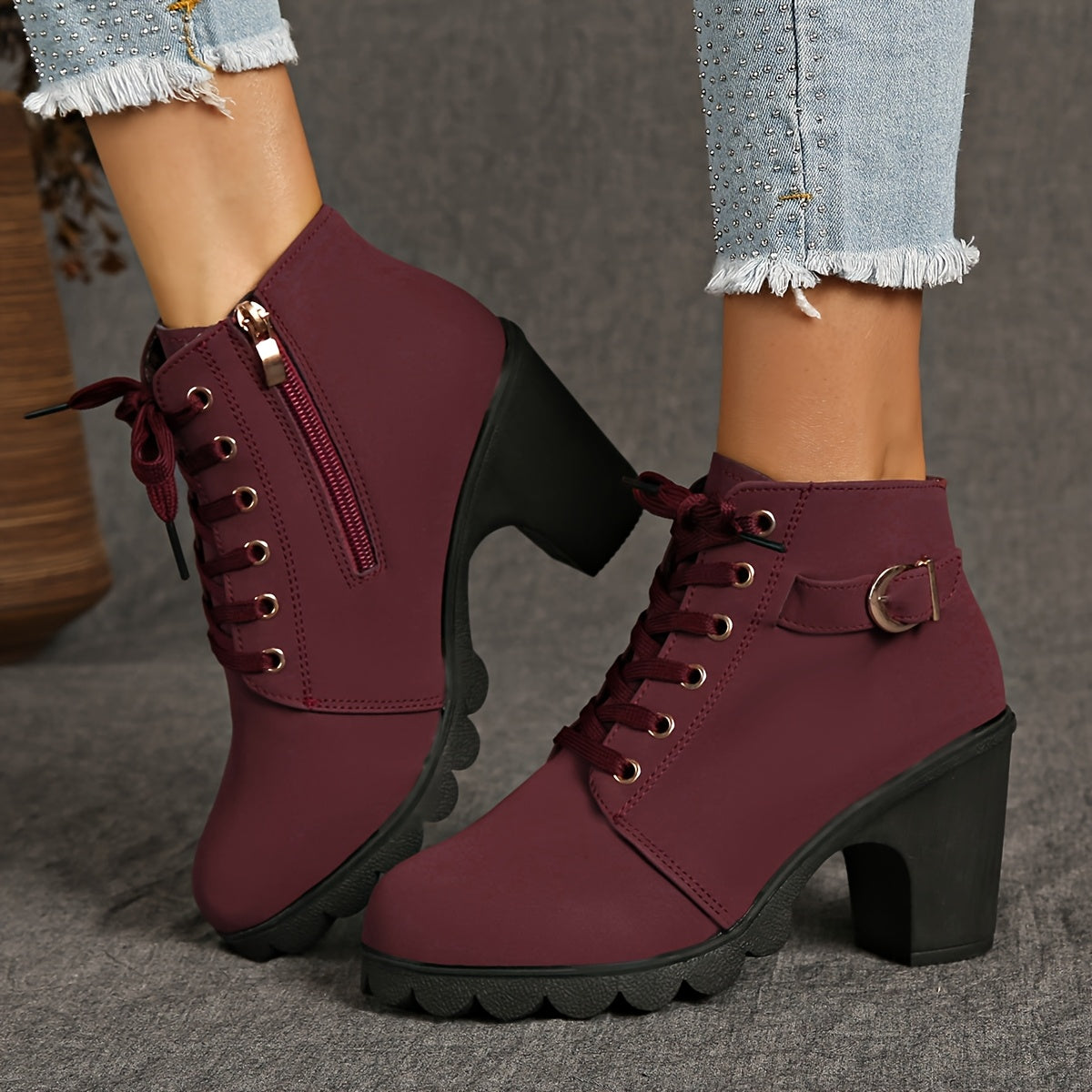 Women's Platform Wedge Boots Non-slip Rubber Sole Winter All-Season