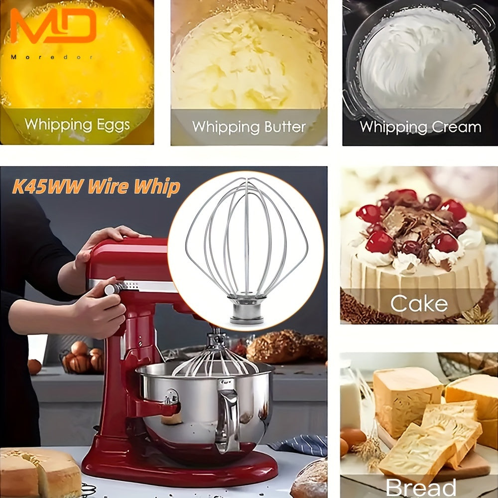 Stainless Steel Wire Whip Attachment for 4.5 Quart Stand Mixer Egg Cream Baking