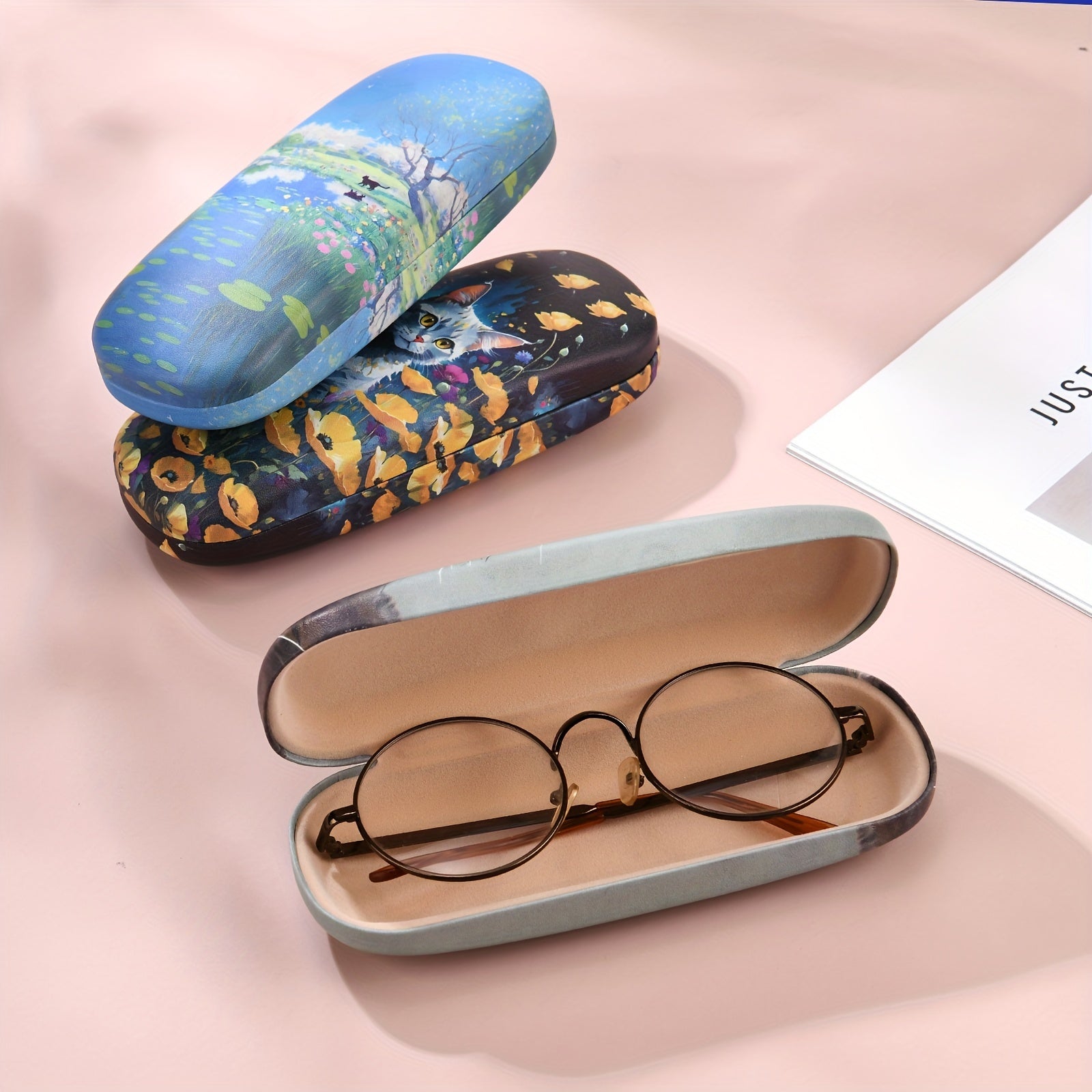 Creative Six Cats Glasses Case for Men Women Stylish Protective Storage
