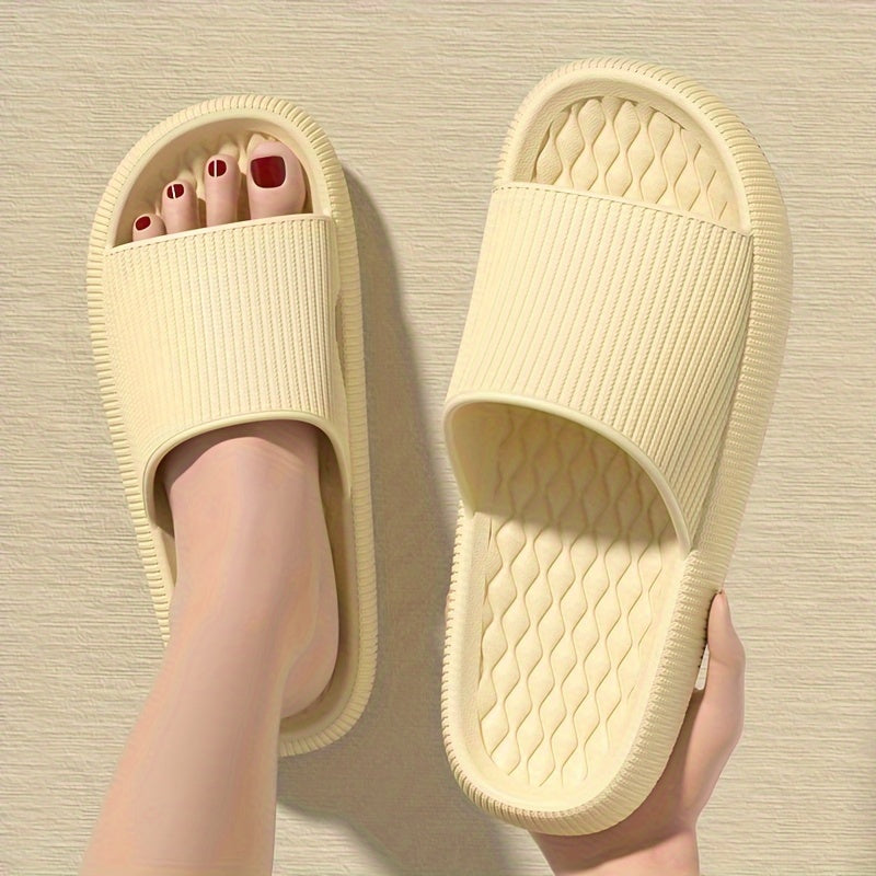 Uniseks EVA yostiqli shippilar, sirpanishga qarshi, ochiq barmoqli sandallar, qora oq