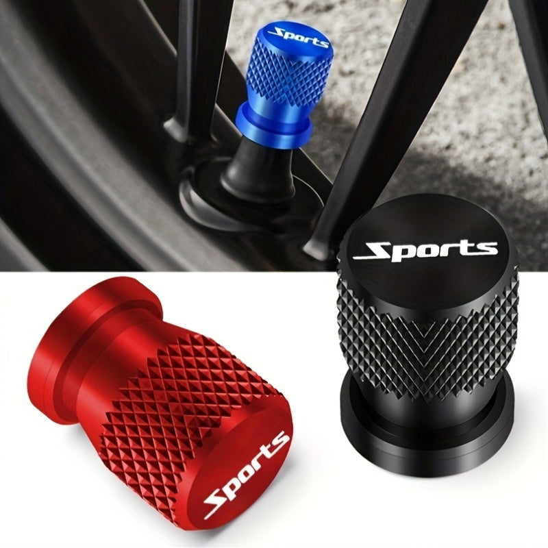 Set of 4 Aluminum Gold Tire Valve Caps Leak-proof Corrosion-resistant for Cars Bikes