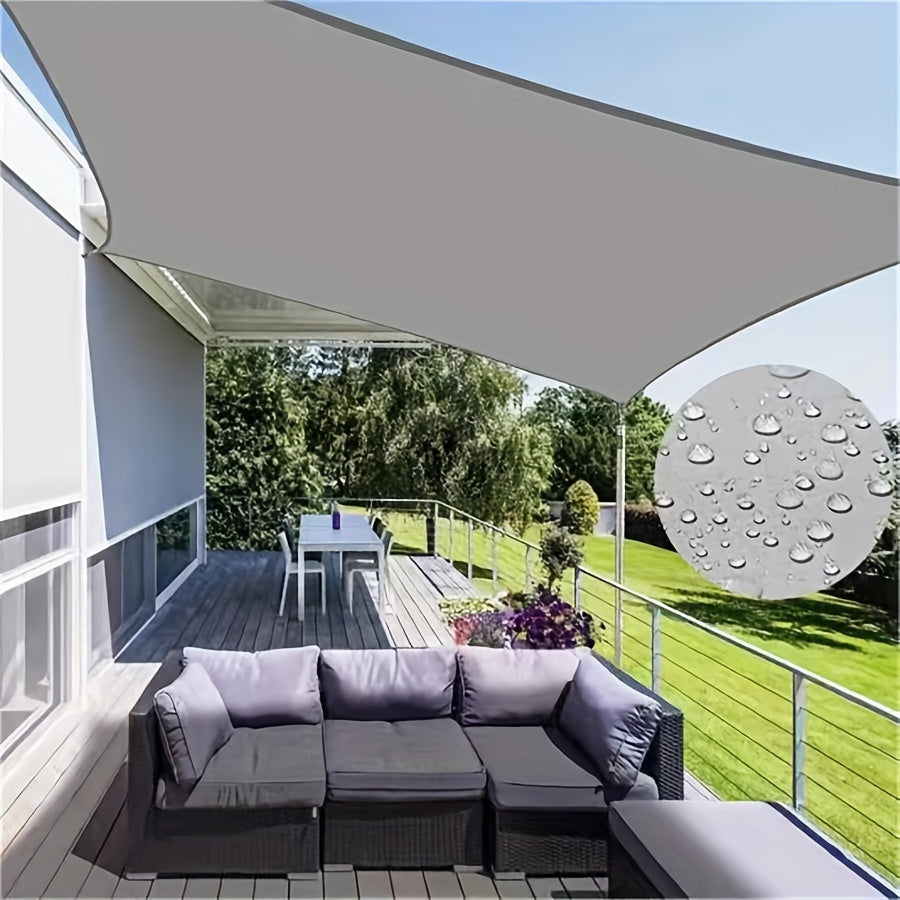 Polyester Rectangle Shade Sail for Patio Garden UV Block Foldable Portable Sun Shade Tent