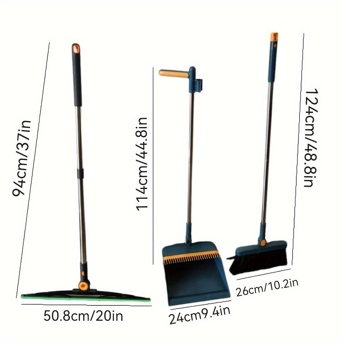 Kit de limpieza multifuncional 3 en 1 para baño, fregona, raspador de vidrio, escoba para el suelo