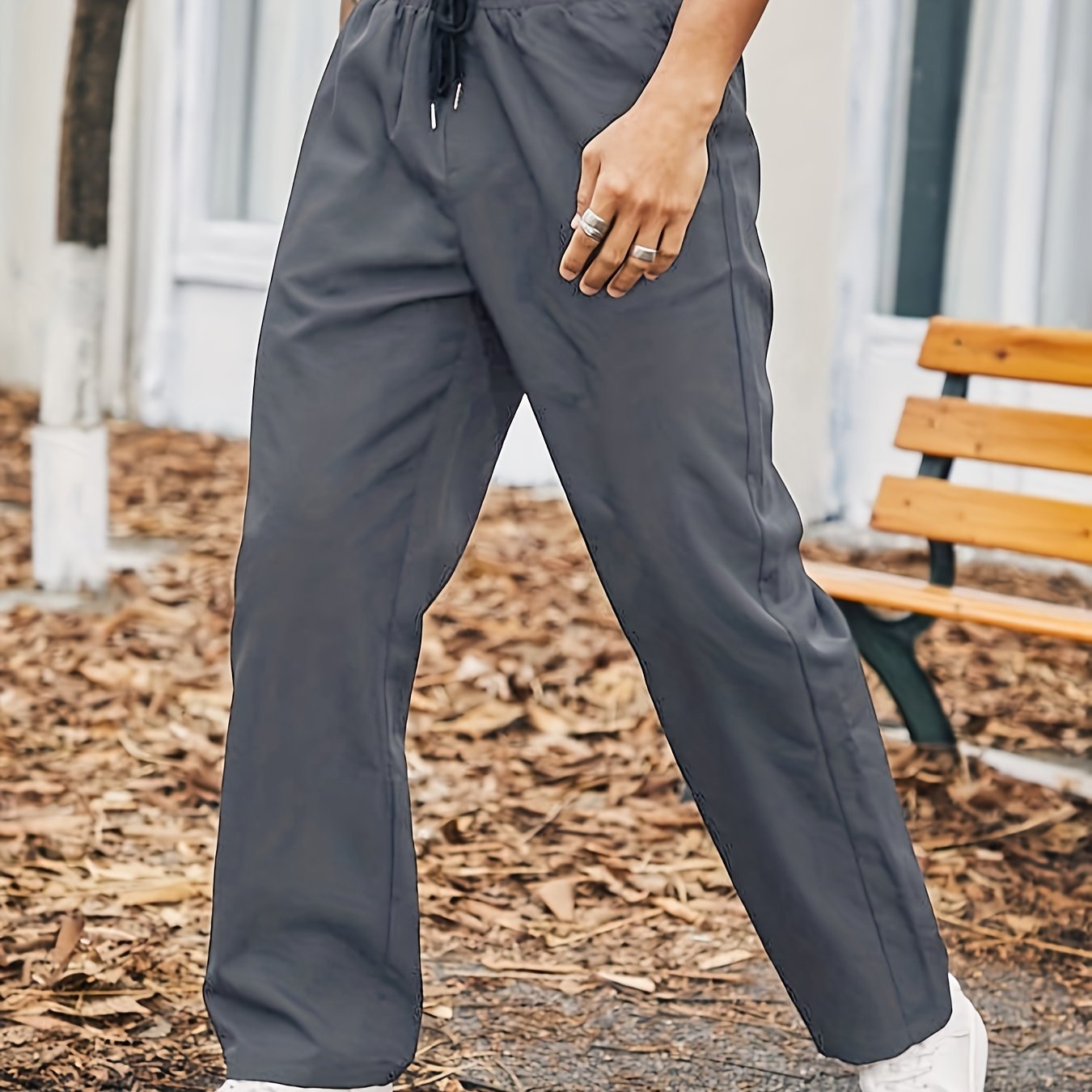 Мужские штаны большого размера свободного кроя для спорта и активного отдыха из тканого полиэстера