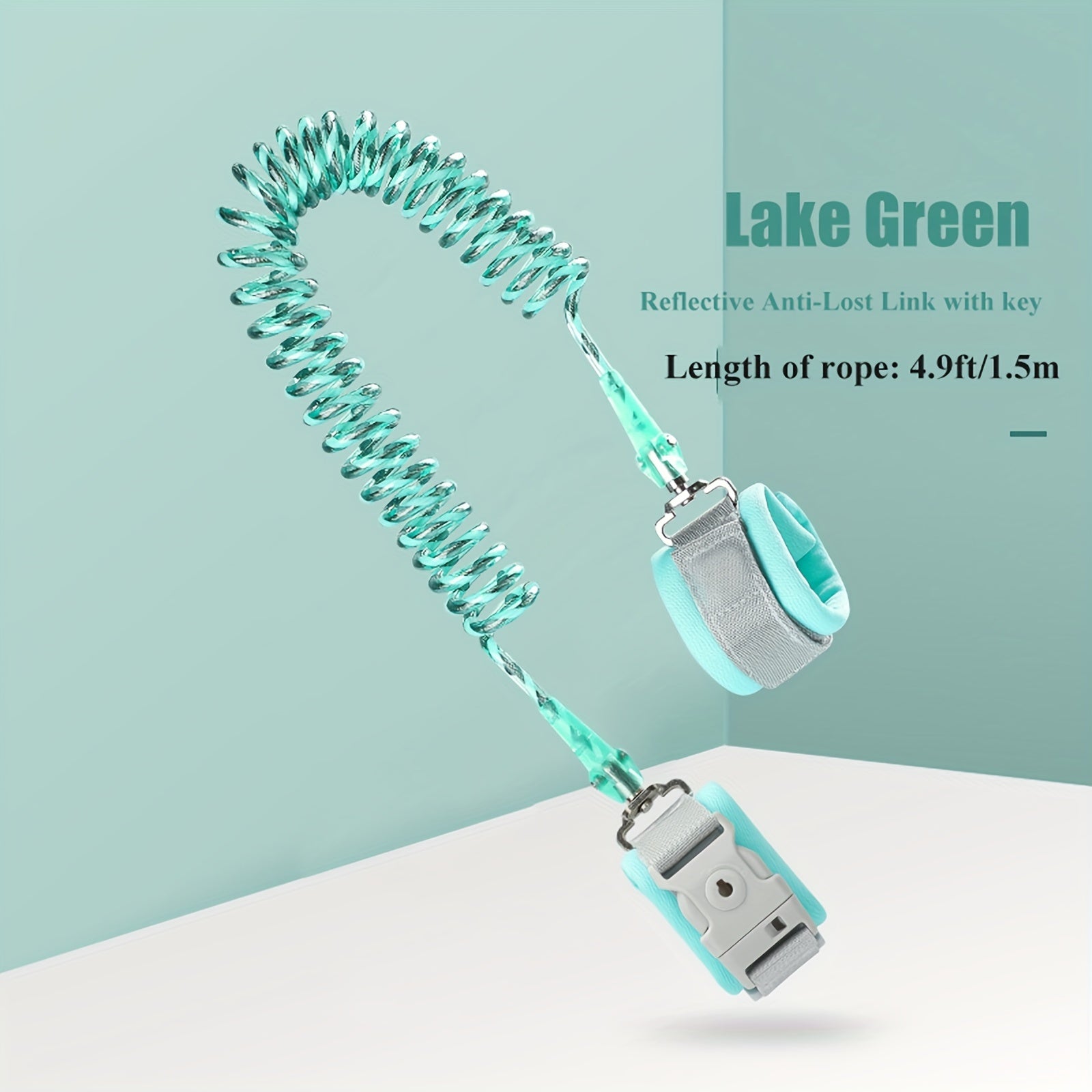 Toddler Child Safety Harness Wrist Link Leash with Key Lock Reflective Rope for Kids 1-10