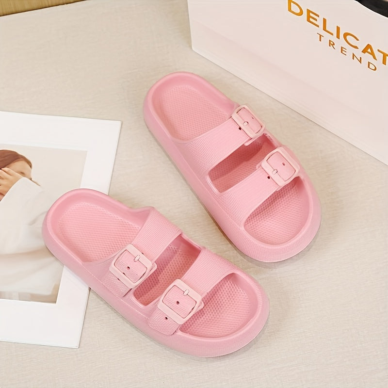 Unisex EVA Pillow Slides Beige Textured Indoor Outdoor Slip-On Sandals