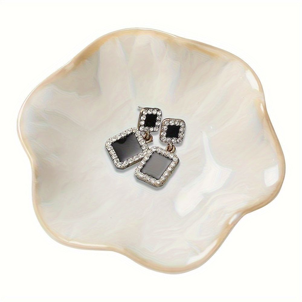 Ceramic Lotus Leaf Jewelry Tray for Rings Earrings Necklaces and Keys