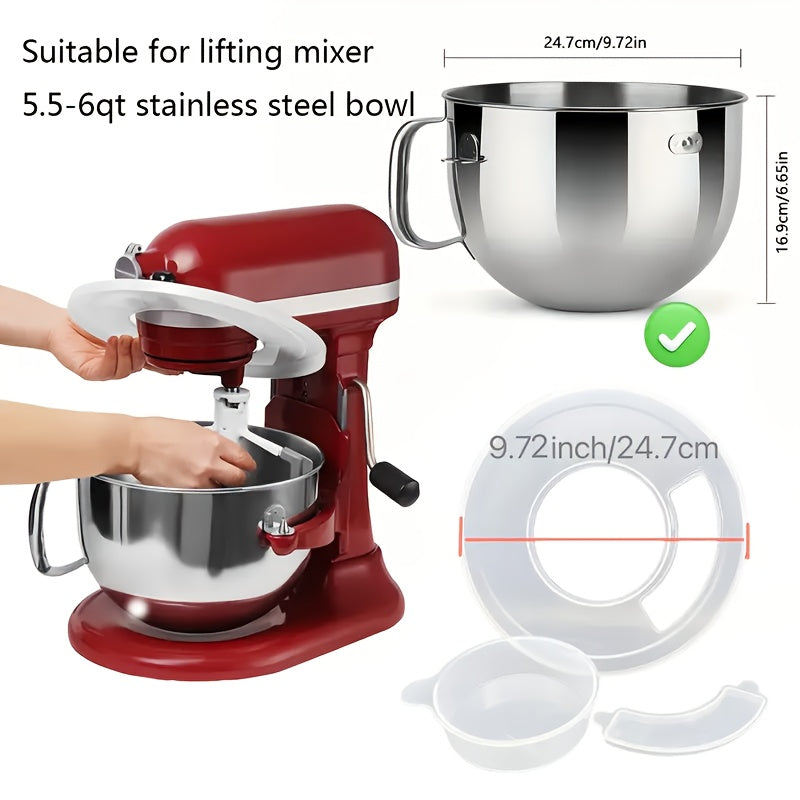 Ushbu to'plamda harakatlanish uchun qulay va yuzalarni chizishdan saqlash uchun mo'ljallangan ikki shaffof idish qopqog'i mavjud. Kitchenaid 5.5-6 kvartalik Tilt-Head Stand Mixer zanglamas po'lat idishlari uchun maxsus ishlab chiqilgan ushbu qopqoq.