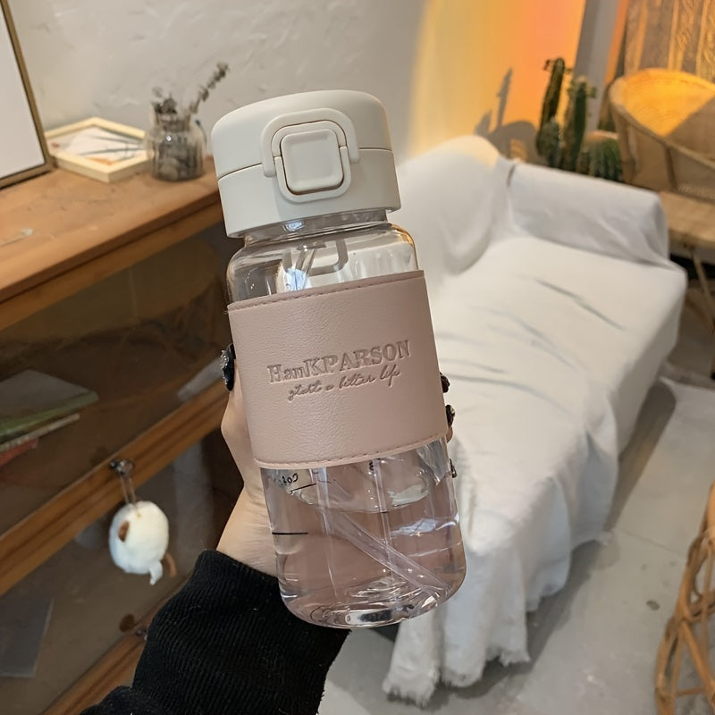 Botella de agua de plástico para unisex con pajita para bebidas calientes 16oz