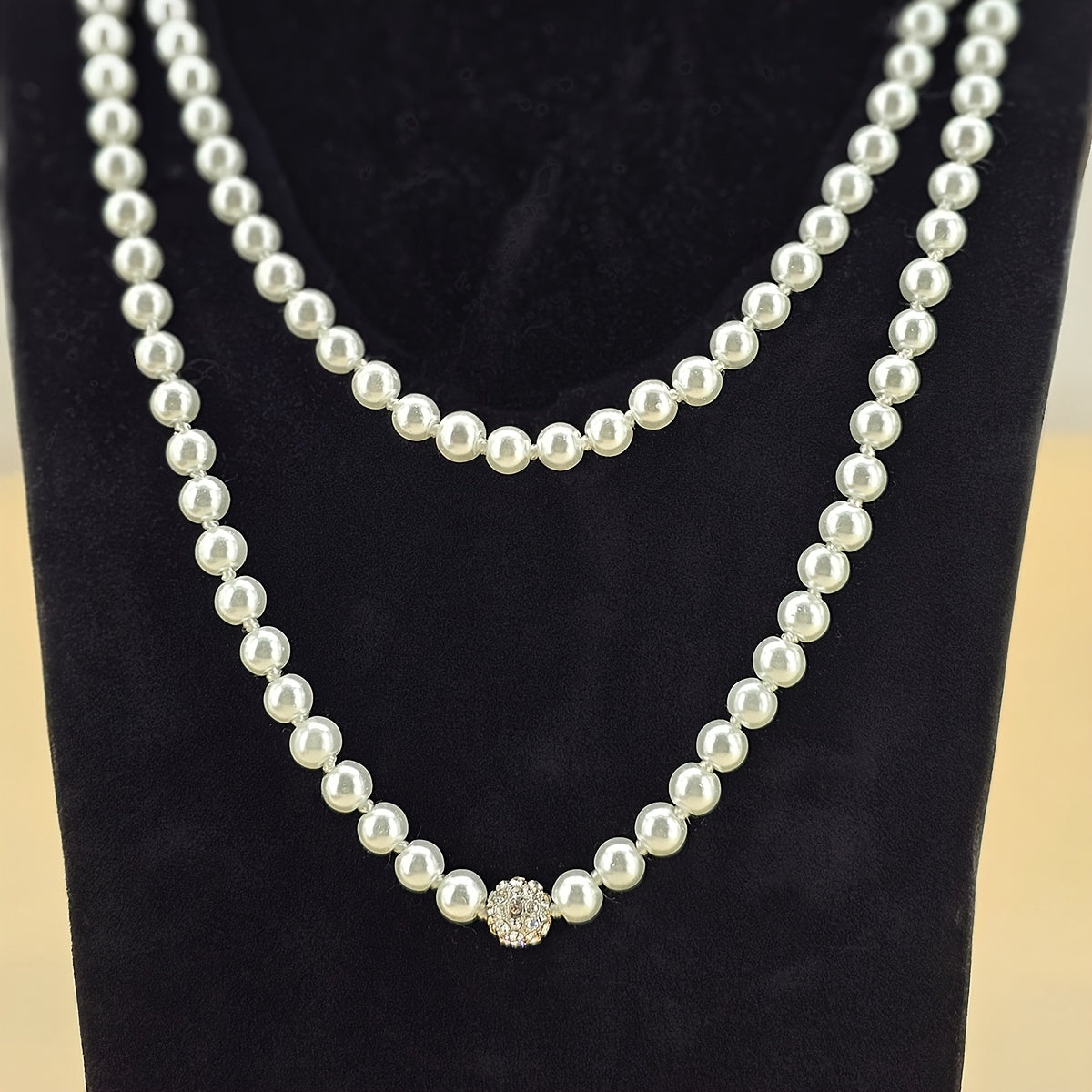 Faux Pearl Necklace 1920s Gatsby Style Bridal Wedding Accessory or Valentine's Gift