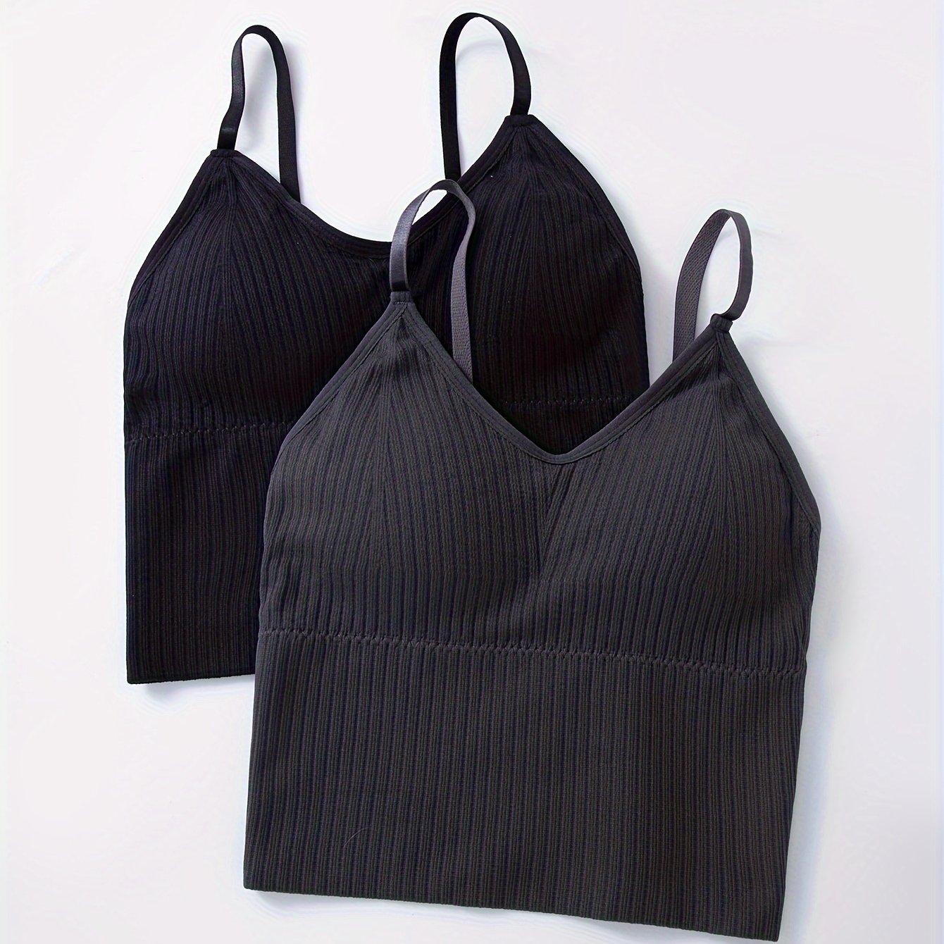 Women's Padded V-Neck Cami Top in Cotton with Adjustable Straps