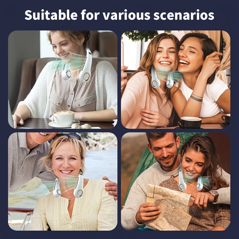 Portable Mini USB Fan with Adjustable Speed, Rechargeable, Wearable for Travel and Outdoor Use