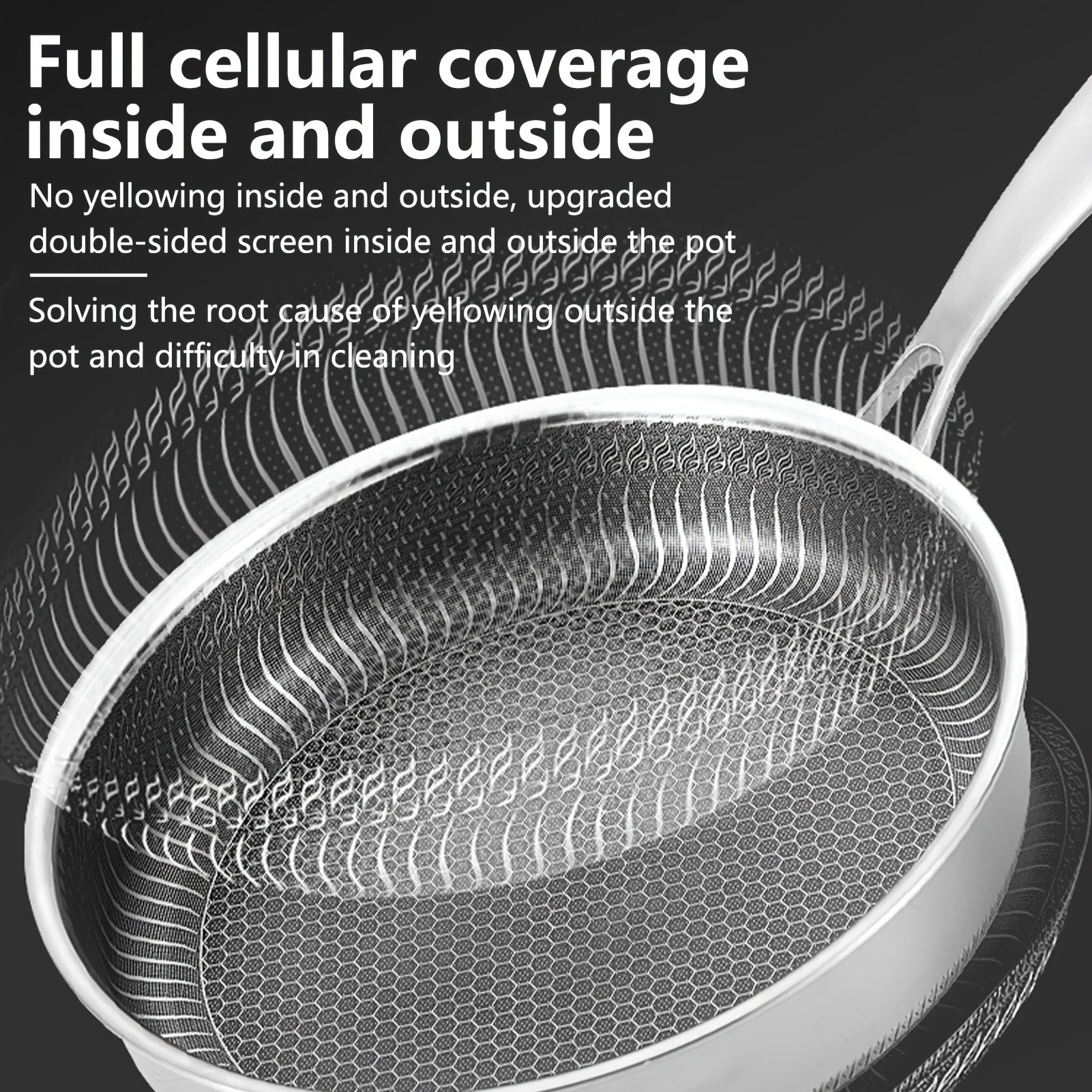 12-Inch Stainless Steel Skillet Non-Stick Scratch-Resistant Dishwasher Safe for Eggs and Steaks