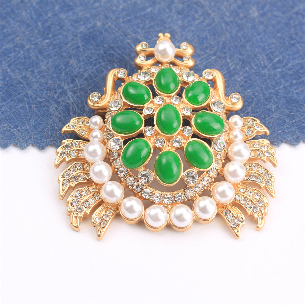 Broche de cangrejo barroco con piedras de fantasía para vestidos, bolsos y sombreros