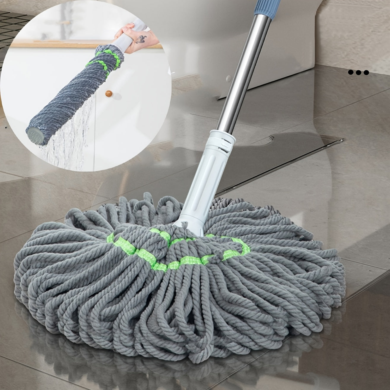 Self-Twisting Floor Mop for Wooden Tiles and Home Cleaning